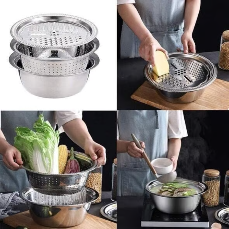 Multifunctional Stainless Steel Basin ~ Your All-in-One Kitchen Hero
